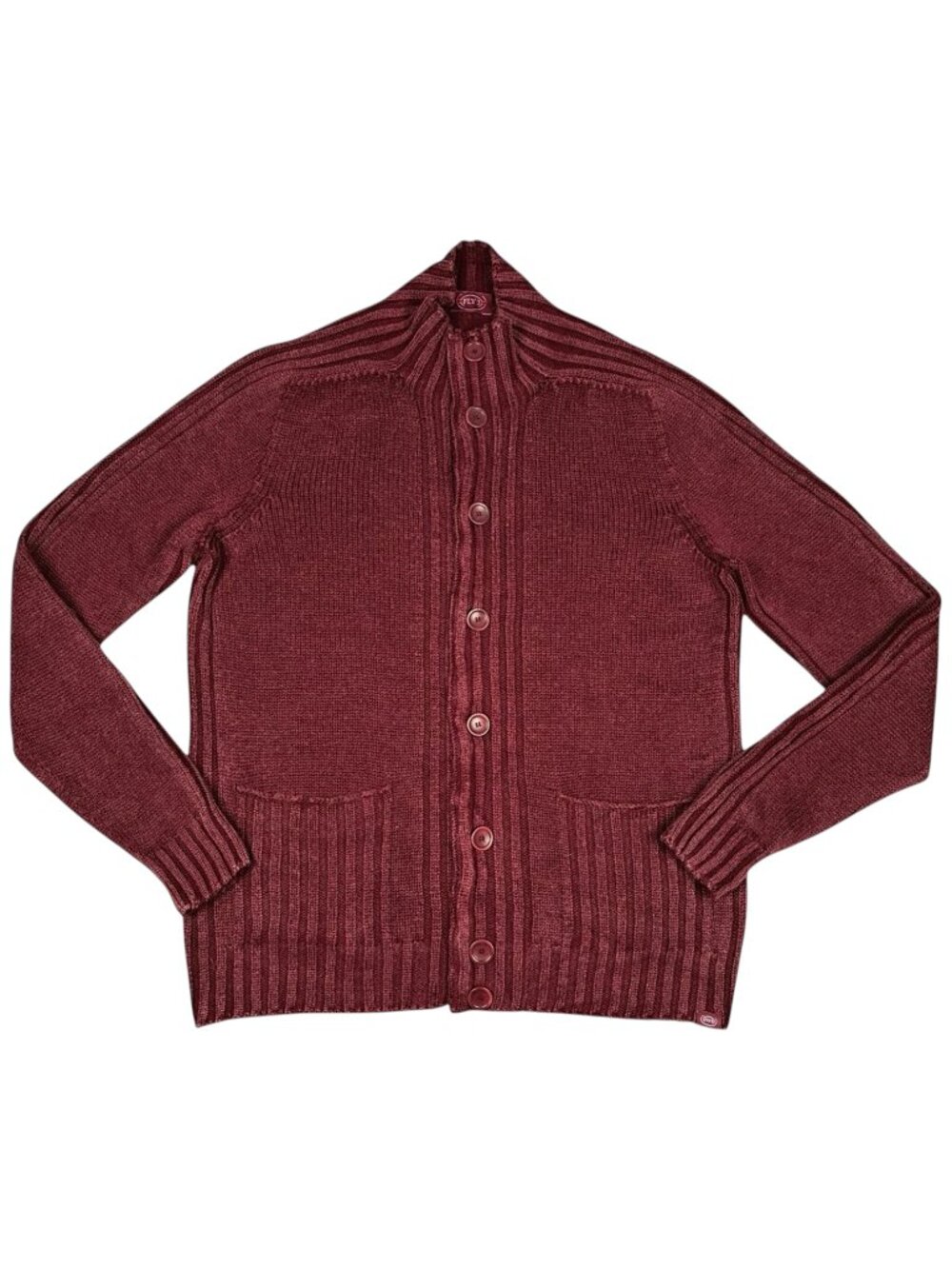 Fly3 Wool Cardigan Sweater Mens Large Grandpa Luxury Academia